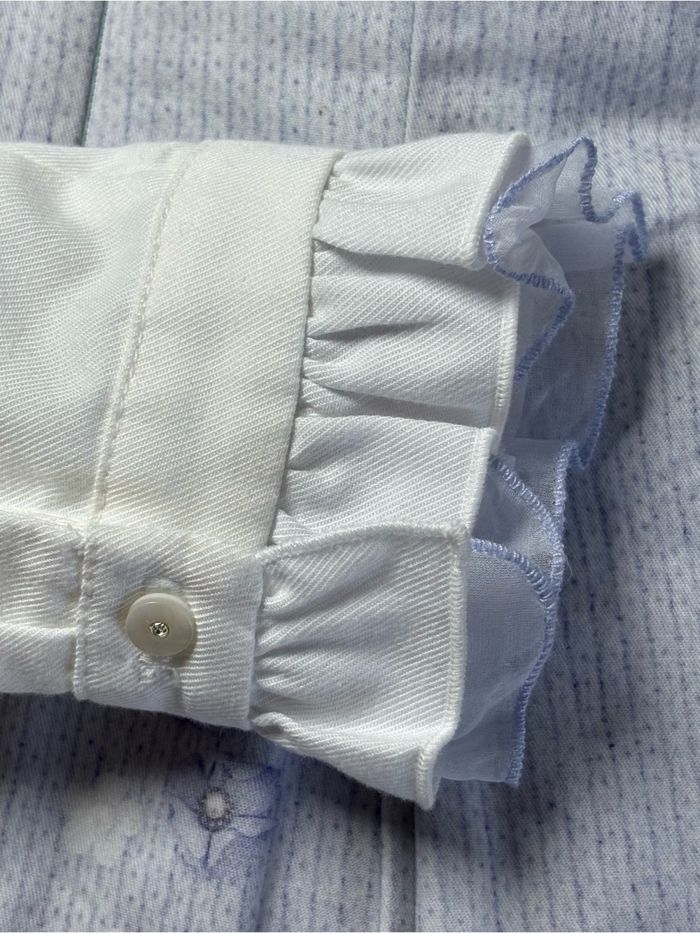 Lapin House Greece Luxury Ice Blue Silk-Blend Tiered Ruffle Dress 7Y Designer - Picture 5 of 8